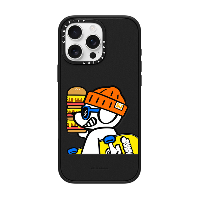 Skater JOHN x CASETiFY iPhone 16 Pro Max ケース マットブラック インパクトケース MagSafe対応 What's UP JOHN! (Mega burger)