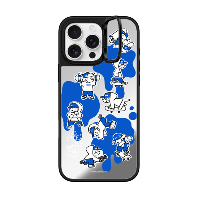 Skater JOHN x CASETiFY iPhone 16 Pro Max ケース Silver on Black ミラー リングスタンドケース MagSafe対応 CASETiFY AND JOHN (paint)