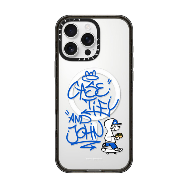 Skater JOHN x CASETiFY iPhone 16 Pro Max ケース ブラック インパクトケース MagSafe対応 CASETiFY AND JOHN (graffiti)