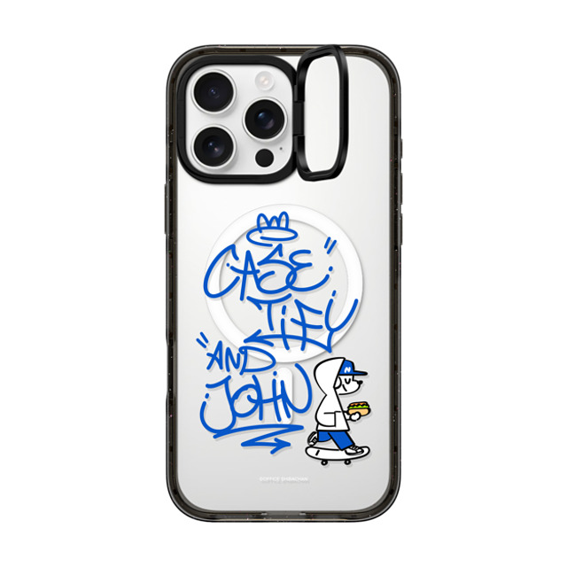 Skater JOHN x CASETiFY iPhone 16 Pro Max ケース ブラック インパクトリングスタンドケース MagSafe対応 CASETiFY AND JOHN (graffiti)