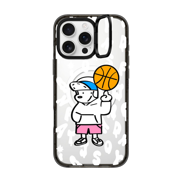 Skater JOHN x CASETiFY iPhone 16 Pro Max ケース ブラック インパクトリングスタンドケース MagSafe対応 CASETiFY AND JOHN (basketball)