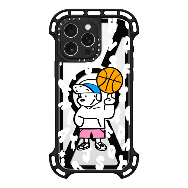 Skater JOHN x CASETiFY iPhone 16 Pro Max ケース ブラック ウルトラ バウンスケース MagSafe対応 CASETiFY AND JOHN (basketball)