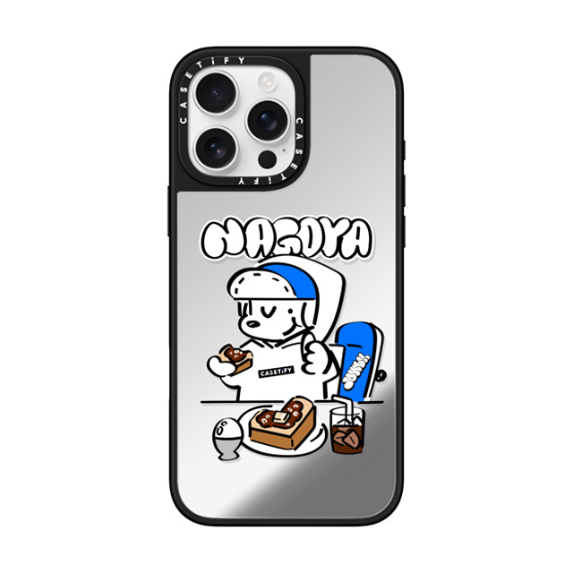 Skater JOHN x CASETiFY iPhone 16 Pro Max Case Silver on Black ミラーケース MagSafe対応 Skater John Nagoya Food Phone Case Skater JOHN x CASETiFY iPhone 16 Pro Max Case Silver on Black ミラーケース MagSafe対応 Skater John Nagoya Food Phone Case