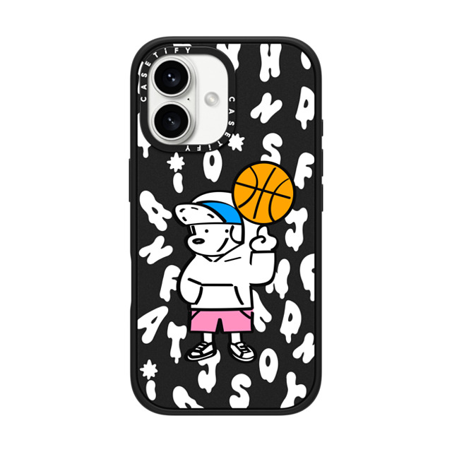 Skater JOHN x CASETiFY iPhone 16 ケース マットブラック インパクトケース MagSafe対応 CASETiFY AND JOHN (basketball)