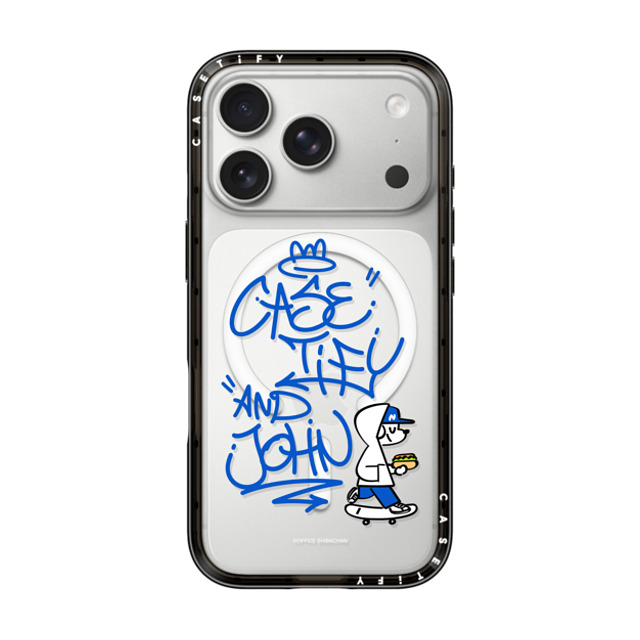 Skater JOHN x CASETiFY iPhone 17 Pro ケース ブラック コンパクトケース MagSafe対応 CASETiFY AND JOHN (graffiti)