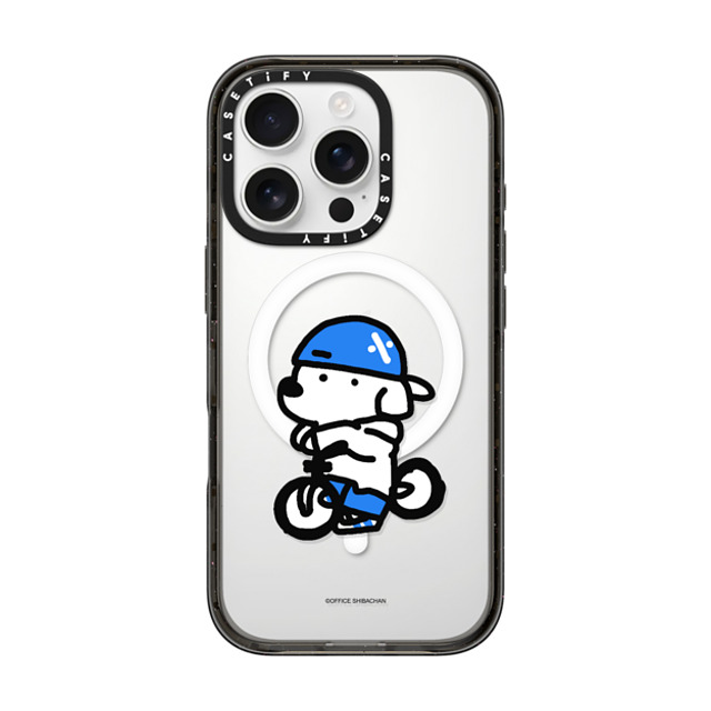 Skater JOHN x CASETiFY iPhone 16 Pro ケース ブラック インパクトケース MagSafe対応 mini JOHN (Cycling)