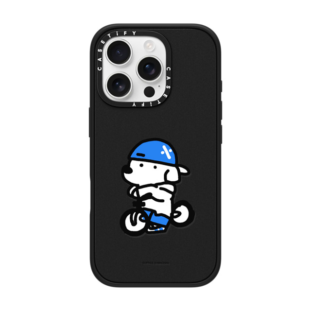 Skater JOHN x CASETiFY iPhone 16 Pro ケース マットブラック インパクトケース MagSafe対応 mini JOHN (Cycling)