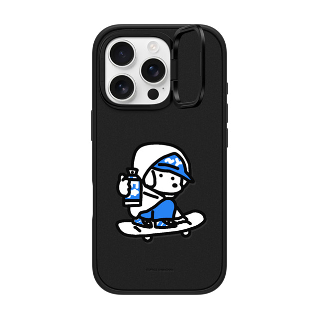 Skater JOHN x CASETiFY iPhone 16 Pro ケース マットブラック インパクトリングスタンドケース MagSafe対応 mini JOHN (Graffiti)