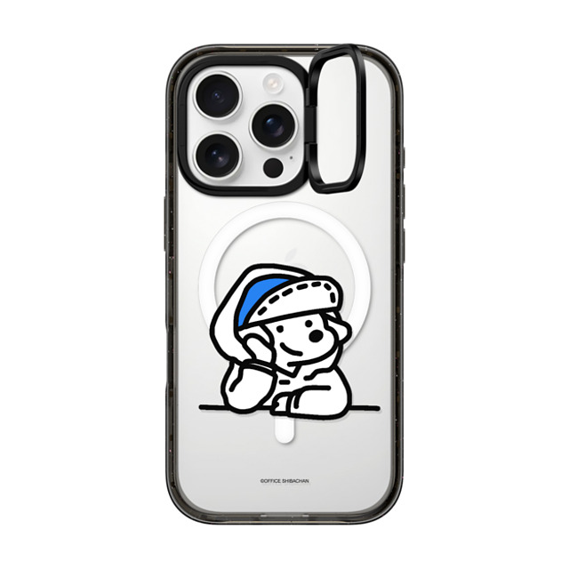 Skater JOHN x CASETiFY iPhone 16 Pro ケース ブラック インパクトリングスタンドケース MagSafe対応 mini JOHN (Lover)