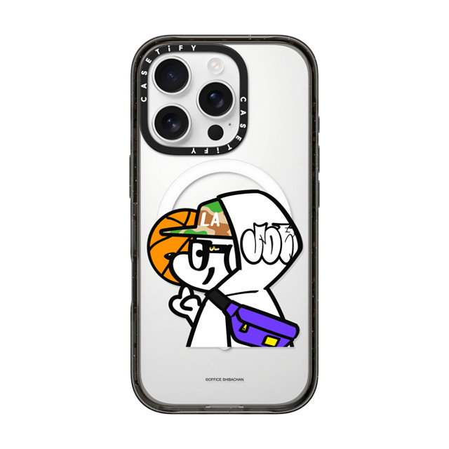 Skater JOHN x CASETiFY iPhone 16 Pro ケース ブラック インパクトケース MagSafe対応 What's UP JOHN! (Basketball player)