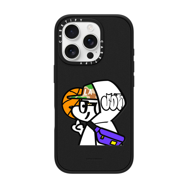 Skater JOHN x CASETiFY iPhone 16 Pro ケース マットブラック インパクトケース What's UP JOHN! (Basketball player)