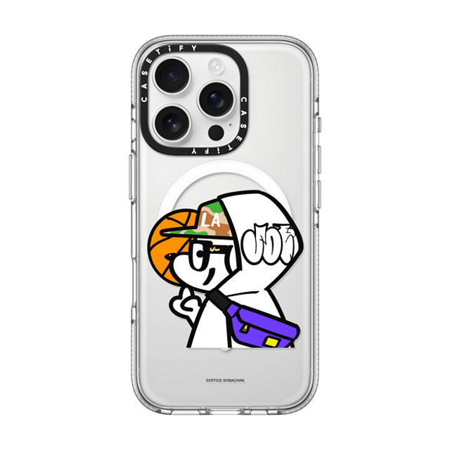 Skater JOHN x CASETiFY iPhone 16 Pro ケース クリア クリア ケース MagSafe対応 What's UP JOHN! (Basketball player)