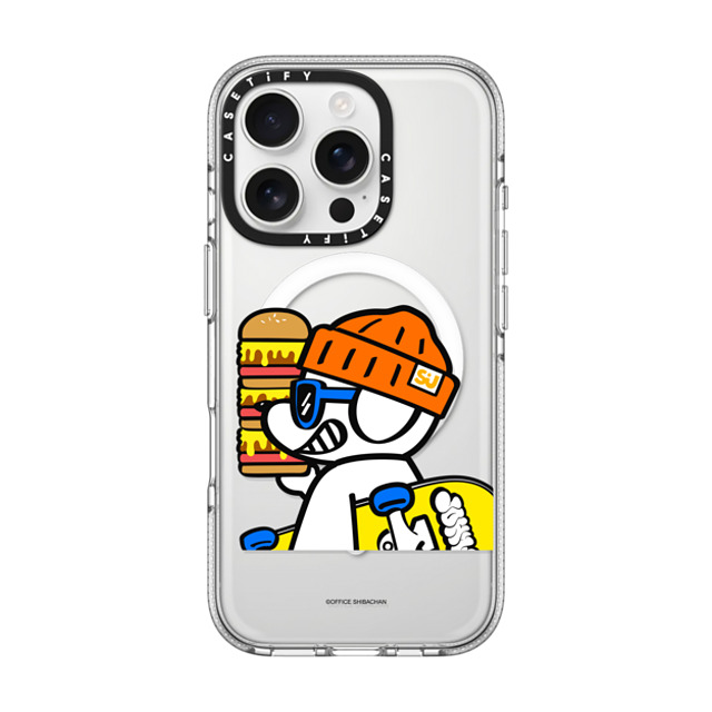 Skater JOHN x CASETiFY iPhone 16 Pro ケース クリア クリア ケース MagSafe対応 What's UP JOHN! (Mega burger)