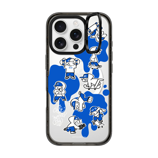 Skater JOHN x CASETiFY iPhone 16 Pro ケース ブラック インパクトリングスタンドケース MagSafe対応 CASETiFY AND JOHN (paint)