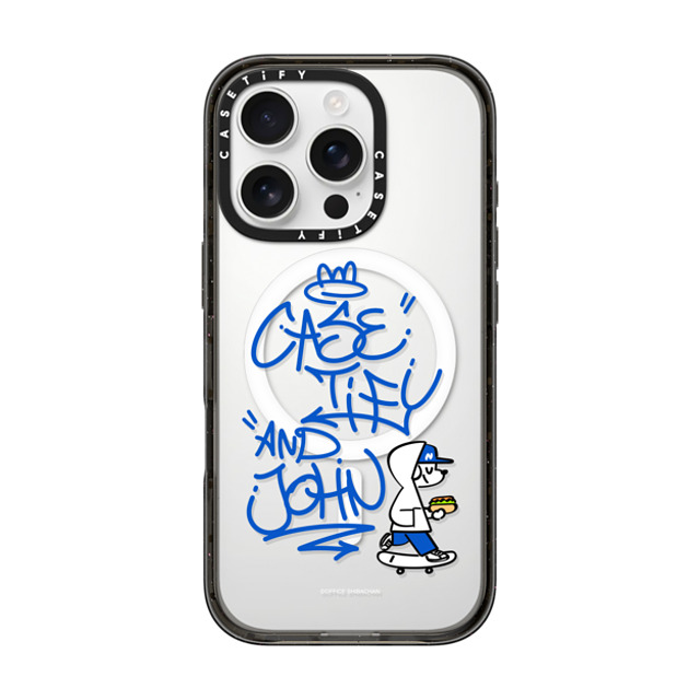 Skater JOHN x CASETiFY iPhone 16 Pro ケース ブラック インパクトケース MagSafe対応 CASETiFY AND JOHN (graffiti)