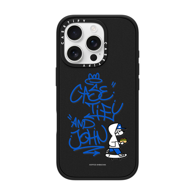 Skater JOHN x CASETiFY iPhone 16 Pro ケース マットブラック インパクトケース MagSafe対応 CASETiFY AND JOHN (graffiti)