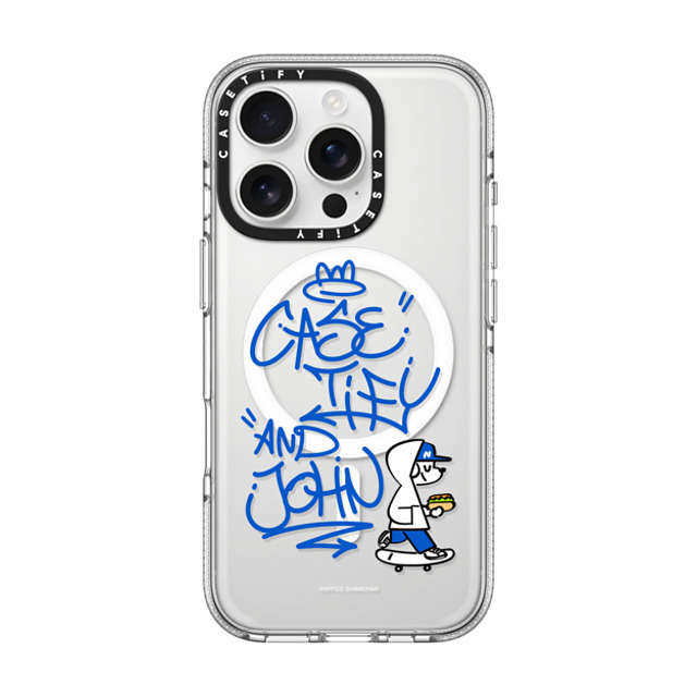 Skater JOHN x CASETiFY iPhone 16 Pro ケース クリア クリア ケース MagSafe対応 CASETiFY AND JOHN (graffiti)