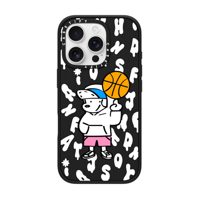 Skater JOHN x CASETiFY iPhone 16 Pro ケース マットブラック インパクトケース MagSafe対応 CASETiFY AND JOHN (basketball)