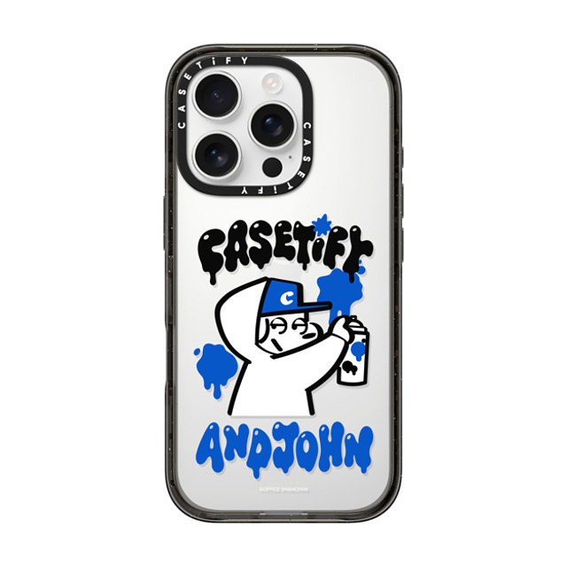 Skater JOHN x CASETiFY iPhone 16 Pro ケース ブラック インパクトケース CASETiFY AND JOHN (Mischief)