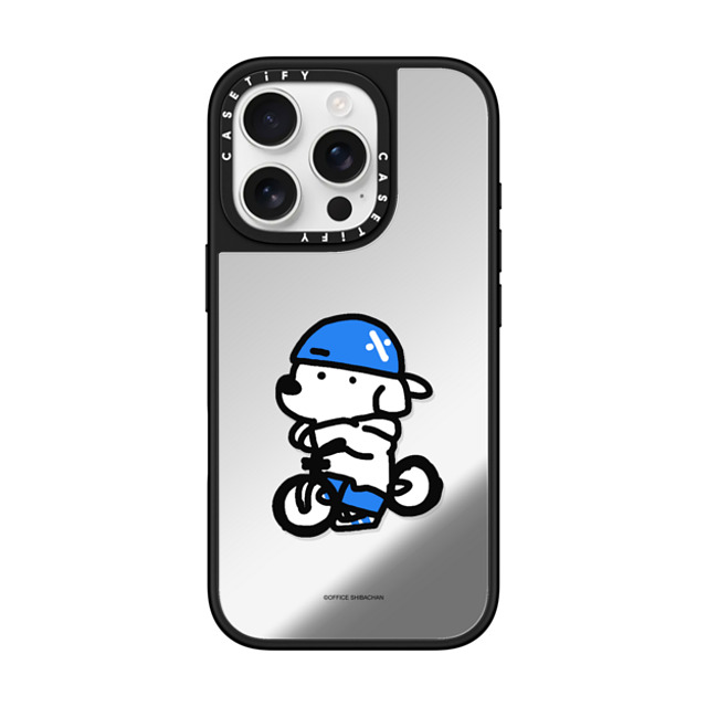 Skater JOHN x CASETiFY iPhone 16 Pro ケース Silver on Black ミラーケース MagSafe対応 mini JOHN (Cycling)