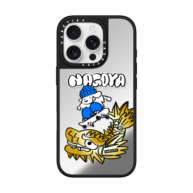 Skater JOHN x CASETiFY iPhone 16 Pro Case Silver on Black ミラーケース MagSafe対応 Skater John Nagoya Phone Case Skater JOHN x CASETiFY iPhone 16 Pro Case Silver on Black ミラーケース MagSafe対応 Skater John Nagoya Phone Case