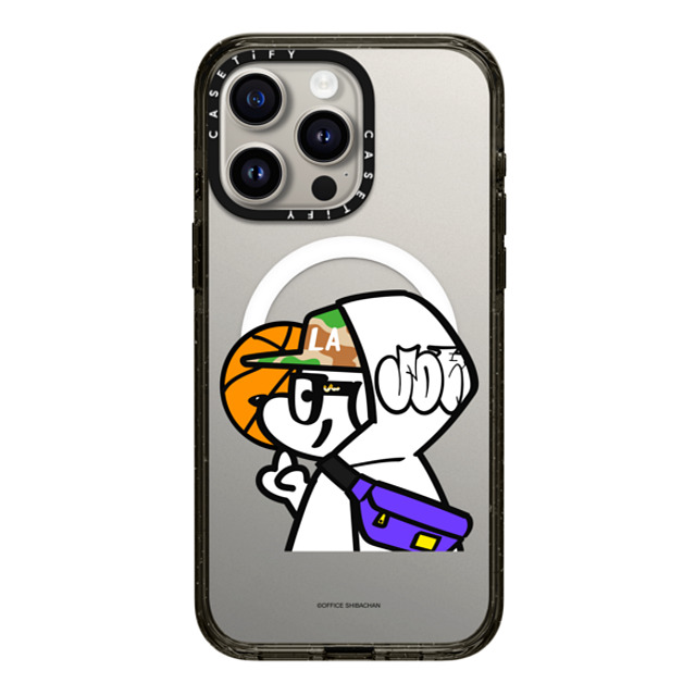 Skater JOHN x CASETiFY iPhone 15 Pro Max ケース ブラック インパクトケース MagSafe対応 What's UP JOHN! (Basketball player)