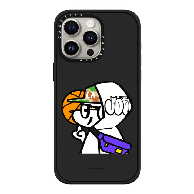 Skater JOHN x CASETiFY iPhone 15 Pro Max ケース マットブラック インパクトケース MagSafe対応 What's UP JOHN! (Basketball player)