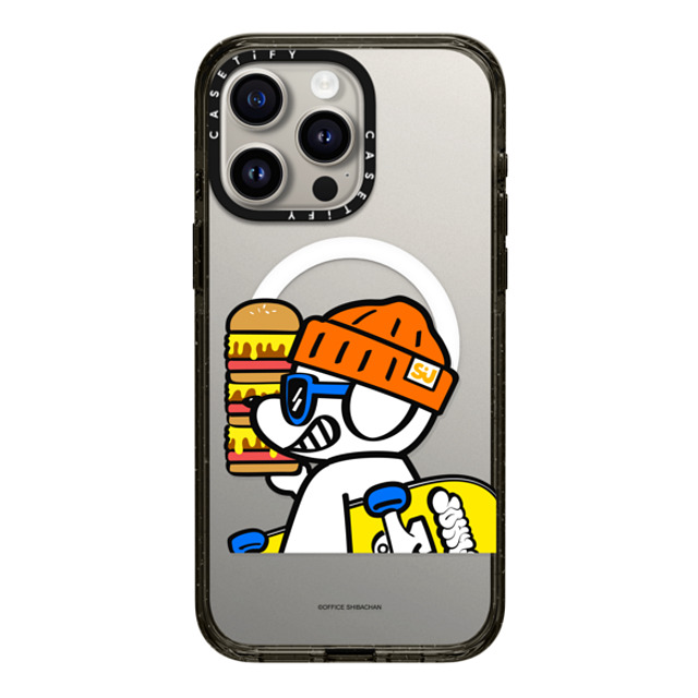 Skater JOHN x CASETiFY iPhone 15 Pro Max ケース ブラック インパクトケース MagSafe対応 What's UP JOHN! (Mega burger)