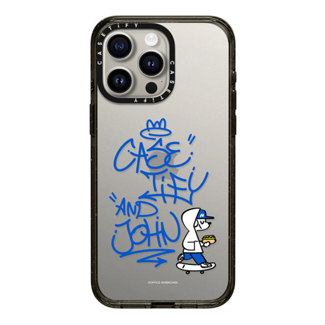 Skater JOHN x CASETiFY iPhone 15 Pro Max ケース ブラック インパクトケース CASETiFY AND JOHN (graffiti)