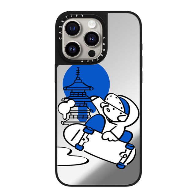 Skater JOHN x CASETiFY iPhone 15 Pro Max ケース Silver on Black ミラーケース MagSafe対応 SKATER JOHN - JAPAN