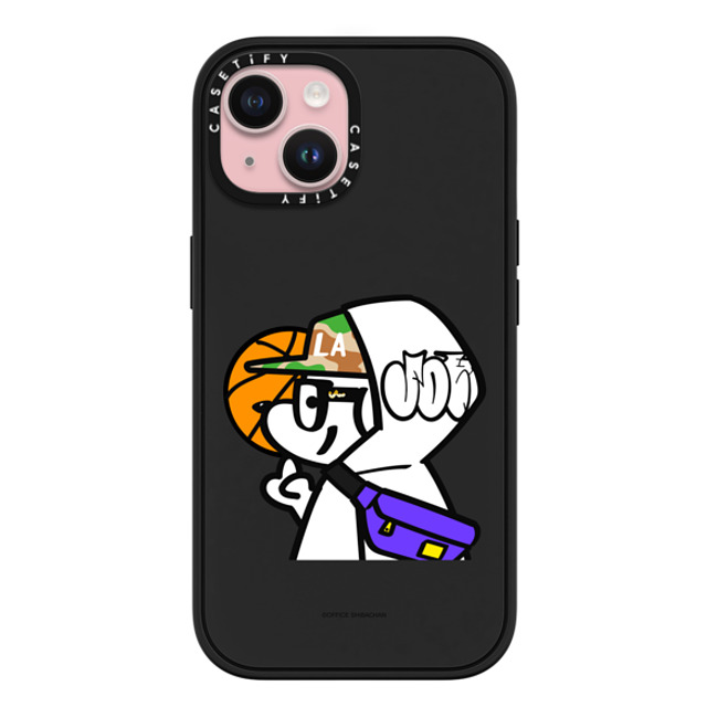 Skater JOHN x CASETiFY iPhone 15 ケース マットブラック インパクトケース MagSafe対応 What's UP JOHN! (Basketball player)