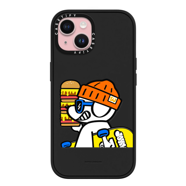 Skater JOHN x CASETiFY iPhone 15 ケース マットブラック インパクトケース MagSafe対応 What's UP JOHN! (Mega burger)