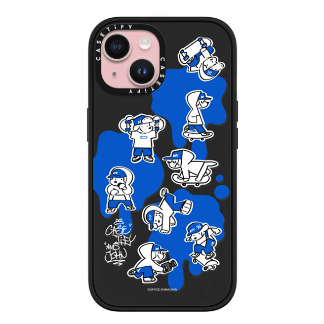 Skater JOHN x CASETiFY iPhone 15 ケース マットブラック インパクトケース MagSafe対応 CASETiFY AND JOHN (paint)