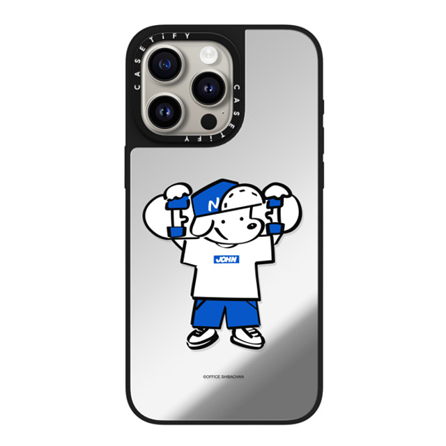 Skater JOHN x CASETiFY iPhone 15 Pro Max ケース Silver on Black ミラーケース MagSafe対応 Let's take it easy