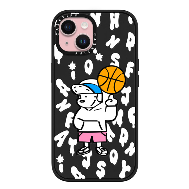 Skater JOHN x CASETiFY iPhone 15 ケース マットブラック インパクトケース MagSafe対応 CASETiFY AND JOHN (basketball)