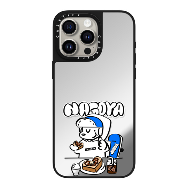 Skater JOHN x CASETiFY iPhone 15 Pro Max Case Silver on Black ミラーケース MagSafe対応 Skater John Nagoya Food Phone Case Skater JOHN x CASETiFY iPhone 15 Pro Max Case Silver on Black ミラーケース MagSafe対応 Skater John Nagoya Food Phone Case