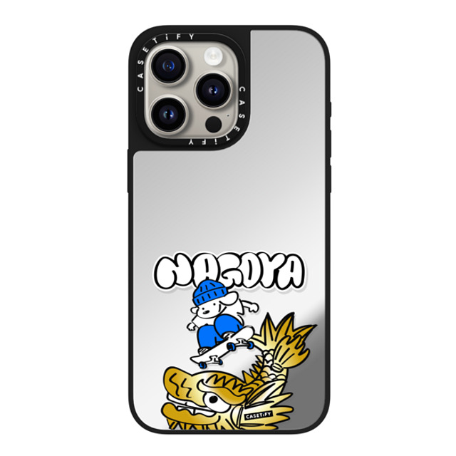 Skater JOHN x CASETiFY iPhone 15 Pro Max Case Silver on Black ミラーケース MagSafe対応 Skater John Nagoya Phone Case Skater JOHN x CASETiFY iPhone 15 Pro Max Case Silver on Black ミラーケース MagSafe対応 Skater John Nagoya Phone Case