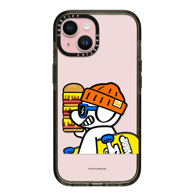 Skater JOHN x CASETiFY iPhone 15 ケース ブラック インパクトケース What's UP JOHN! (Mega burger)