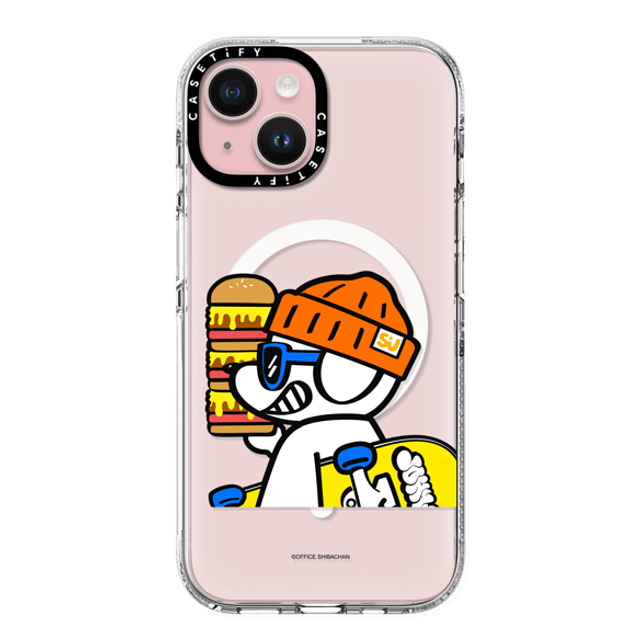 Skater JOHN x CASETiFY iPhone 15 ケース クリア クリア ケース MagSafe対応 What's UP JOHN! (Mega burger)