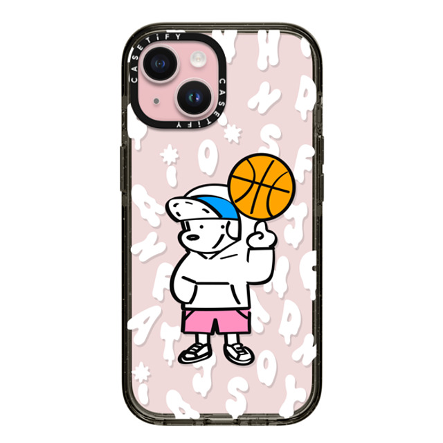 Skater JOHN x CASETiFY iPhone 15 ケース ブラック インパクトケース CASETiFY AND JOHN (basketball)