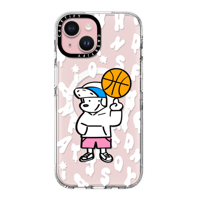 Skater JOHN x CASETiFY iPhone 15 ケース クリア クリア ケース MagSafe対応 CASETiFY AND JOHN (basketball)