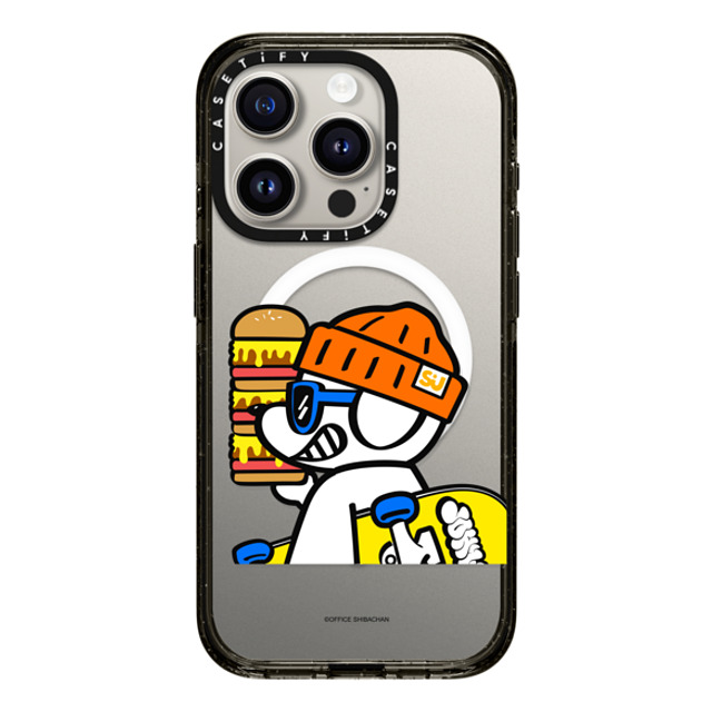 Skater JOHN x CASETiFY iPhone 15 Pro ケース ブラック インパクトケース MagSafe対応 What's UP JOHN! (Mega burger)