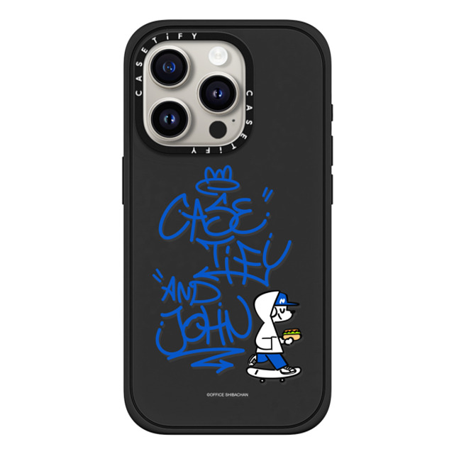 Skater JOHN x CASETiFY iPhone 15 Pro ケース マットブラック インパクトケース MagSafe対応 CASETiFY AND JOHN (graffiti)