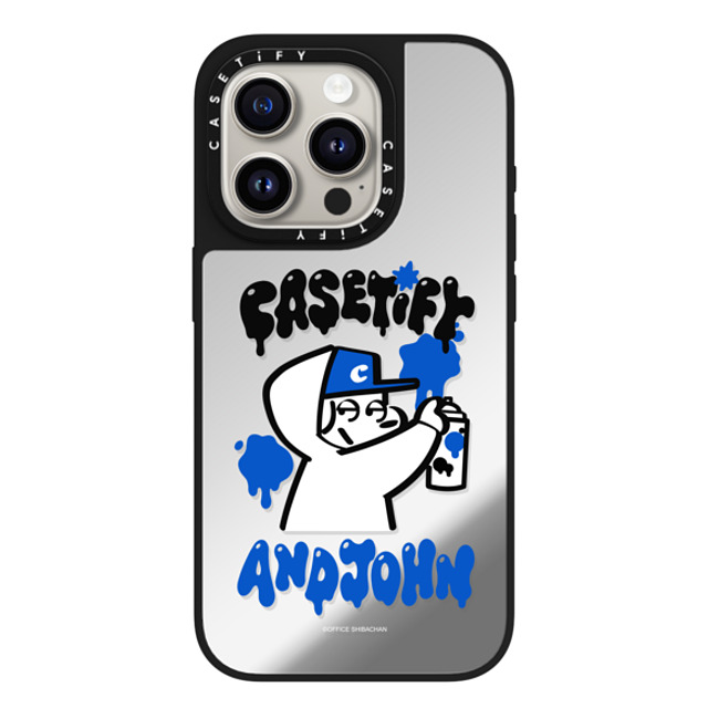 Skater JOHN x CASETiFY iPhone 15 Pro Case Silver on Black ミラーケース MagSafe対応 CASETiFY AND JOHN (Mischief) Skater JOHN x CASETiFY iPhone 15 Pro Case Silver on Black ミラーケース MagSafe対応 CASETiFY AND JOHN (Mischief)