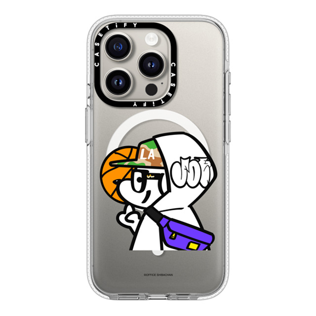 Skater JOHN x CASETiFY iPhone 15 Pro ケース クリア クリア ケース MagSafe対応 What's UP JOHN! (Basketball player)