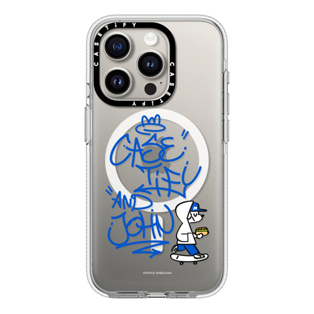 Skater JOHN x CASETiFY iPhone 15 Pro ケース クリア クリア ケース MagSafe対応 CASETiFY AND JOHN (graffiti)