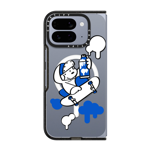 Skater JOHN x CASETiFY Pixel 10 Pro Fold ケース Dog,Sport ブラック Impact Magnetic Case Skater JOHN -Hello my friend 03