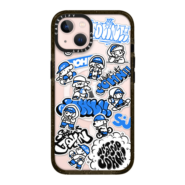 Skater JOHN x CASETiFY iPhone 13 ケース ブラック インパクトケース MagSafe対応 miniJOHN