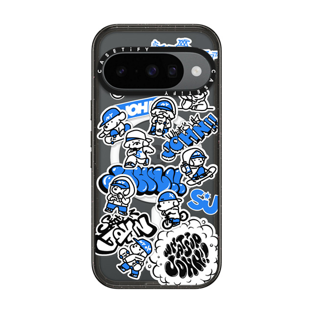 Skater JOHN x CASETiFY Pixel 10 ケース Dog,Sport ブラック Impact Magnetic Case mini JOHN