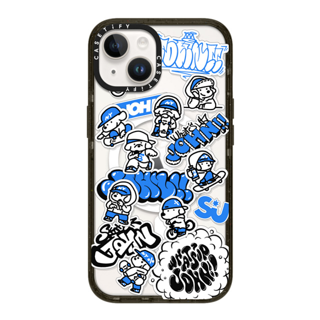 Skater JOHN x CASETiFY iPhone 14 ケース ブラック インパクトケース MagSafe対応 miniJOHN